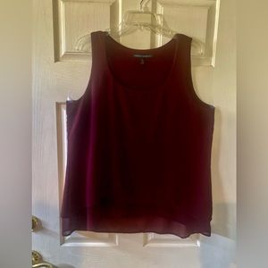 White House Black Market Burgundy tiered sleeveless top